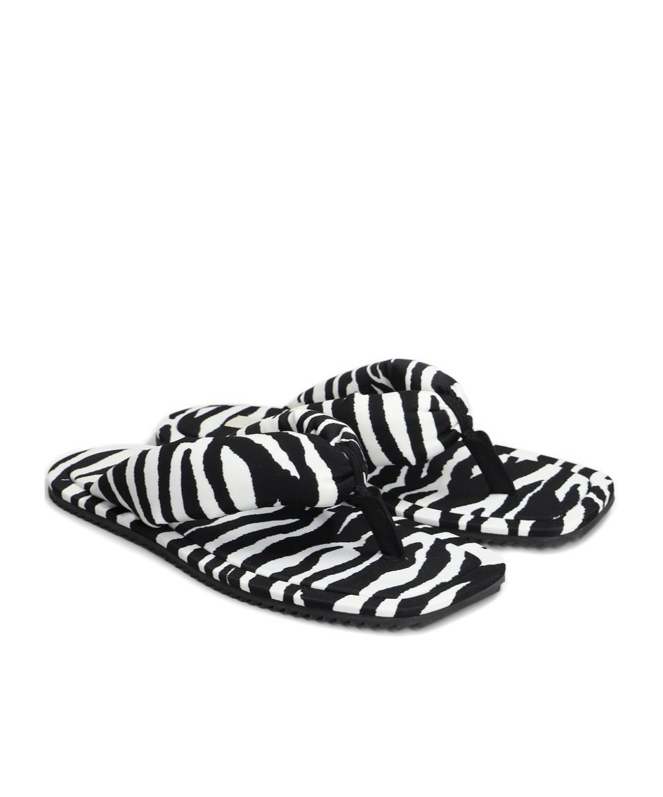 Shop Attico ''indie'' White And Black Flat Thong