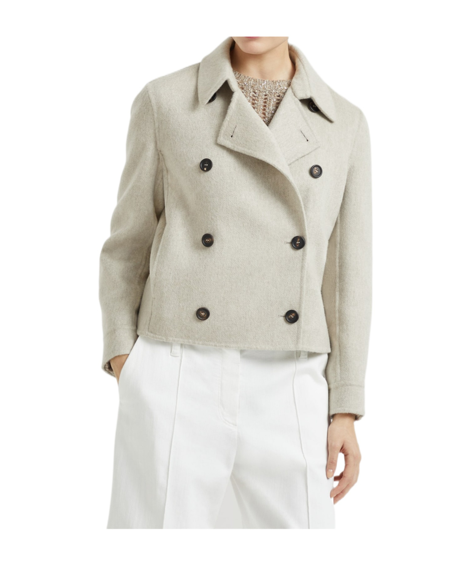 Brunello Cucinelli Hand-finished Caban Jacket In Gray