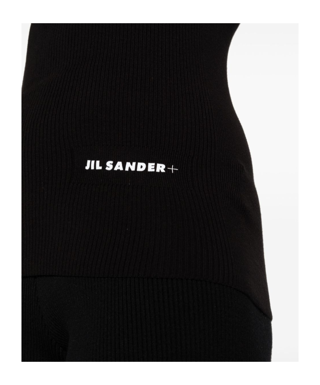 Jil Sander Fine-ribbed Sleeveless Top In Black