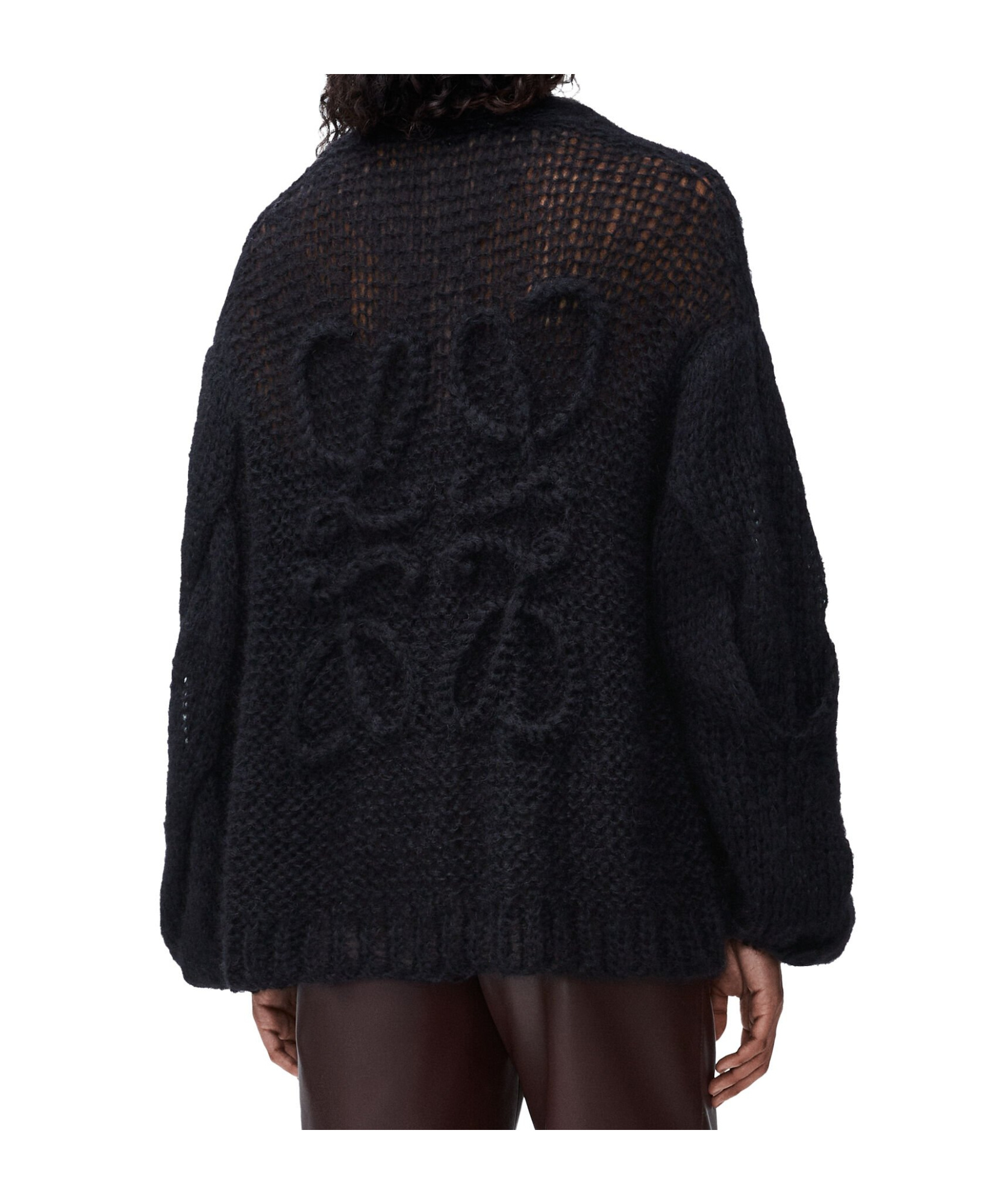 Loewe Anagram Cardigan In Mohair In Black