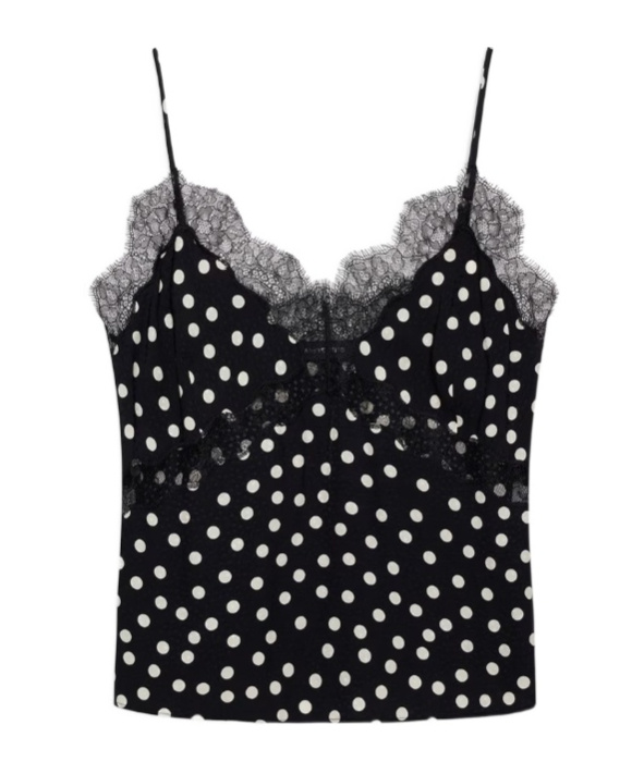 Anine Bing Amelie Tank Top In White/black