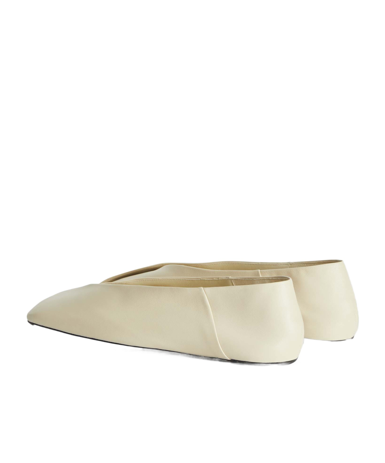 Jil Sander Women Leather Ballerina Flats In Nude