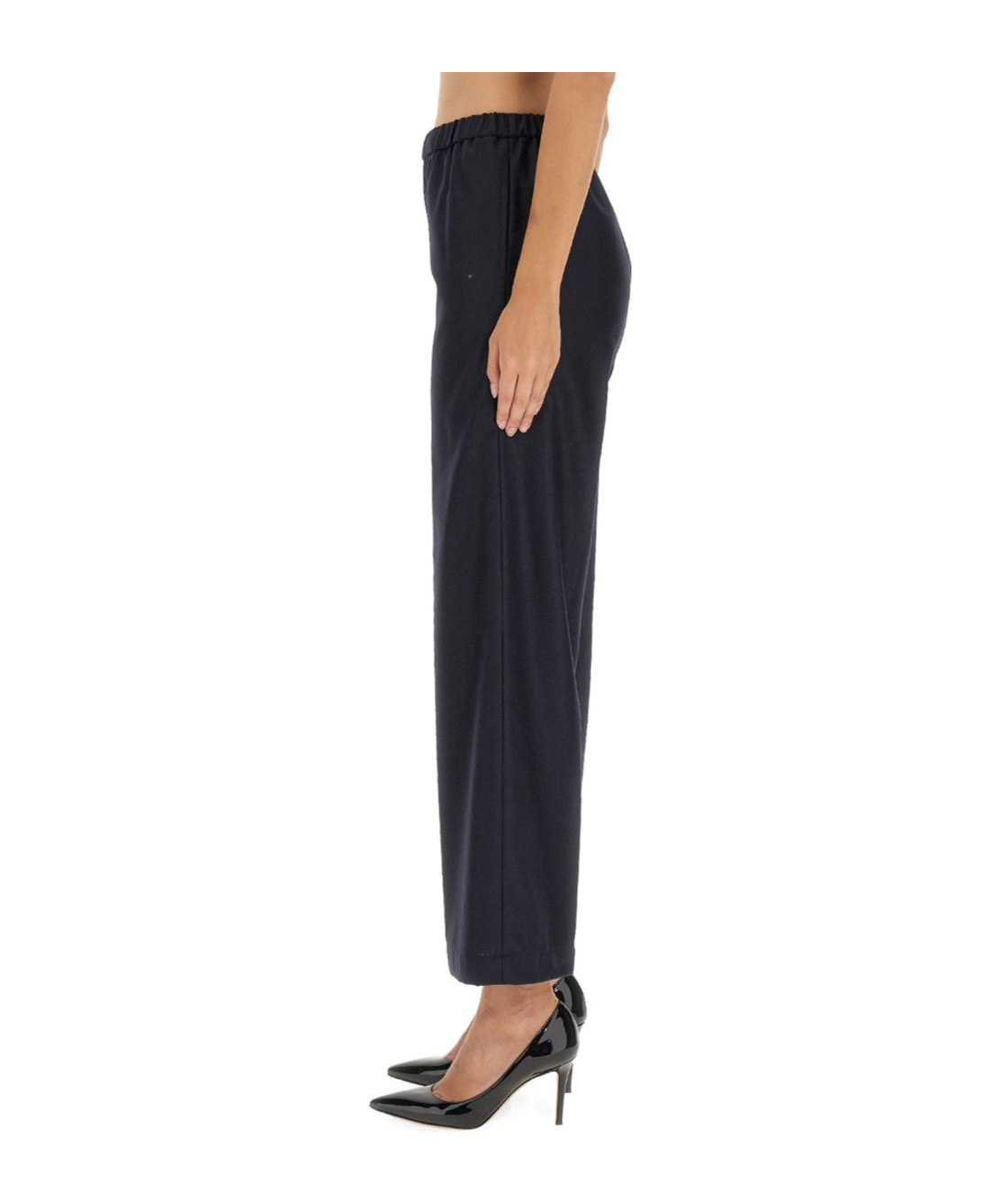 Aspesi Tailored High-waist Pants With Wide Legs In Black
