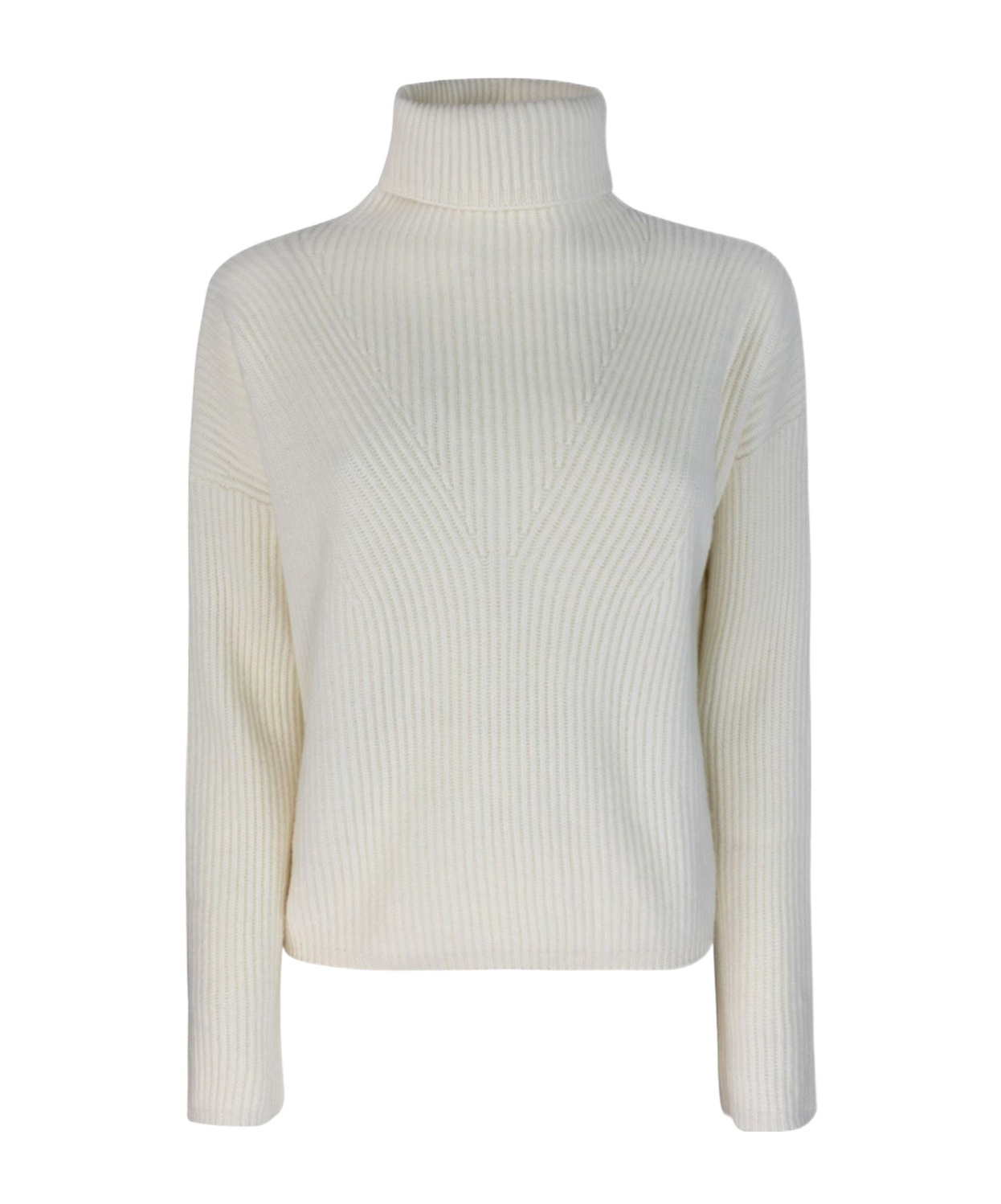 Max Mara Warm Greetings Turtleneck Sweater In White