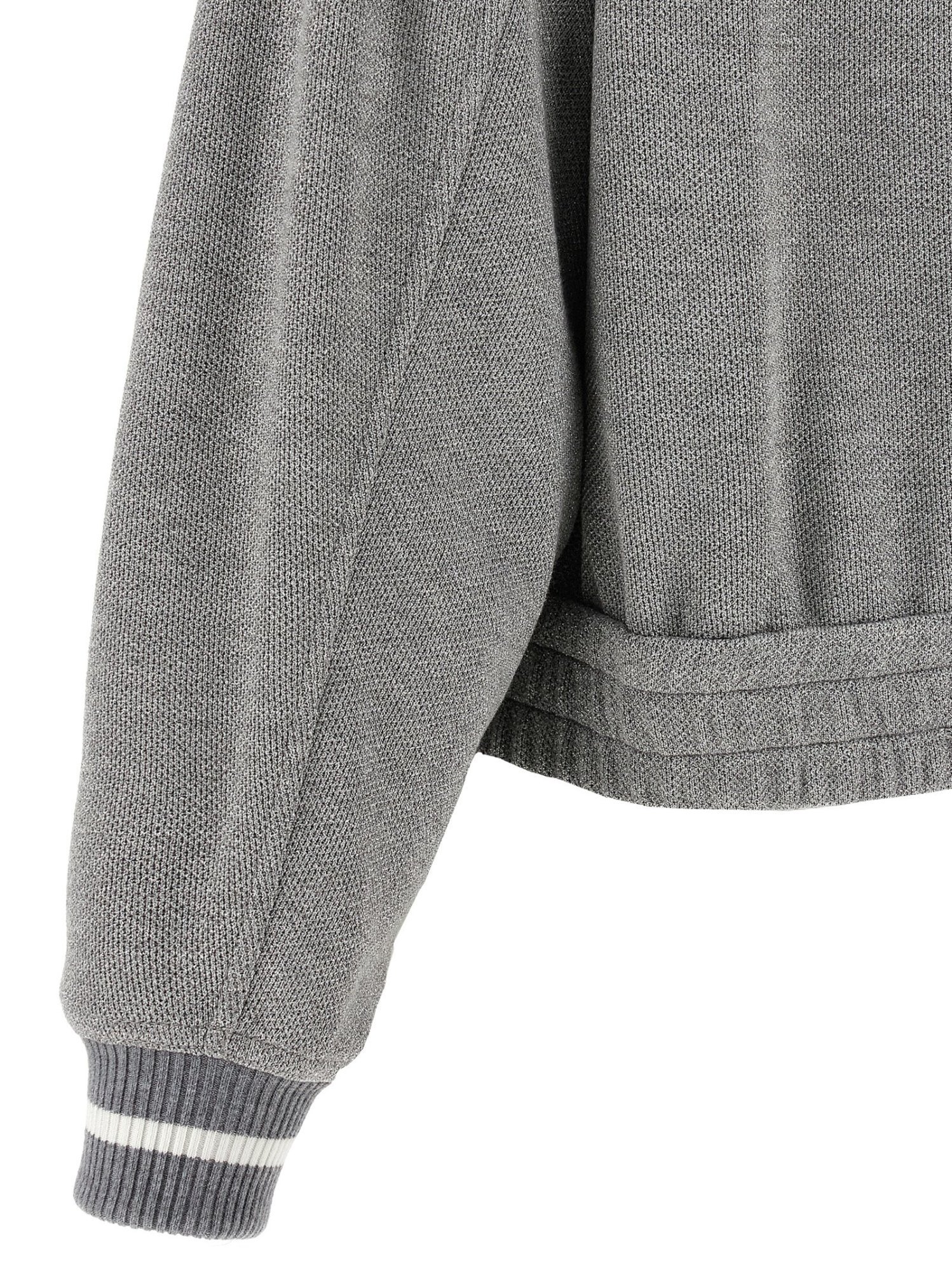 Brunello Cucinelli Logo Zipped Sweatshirt In Gray