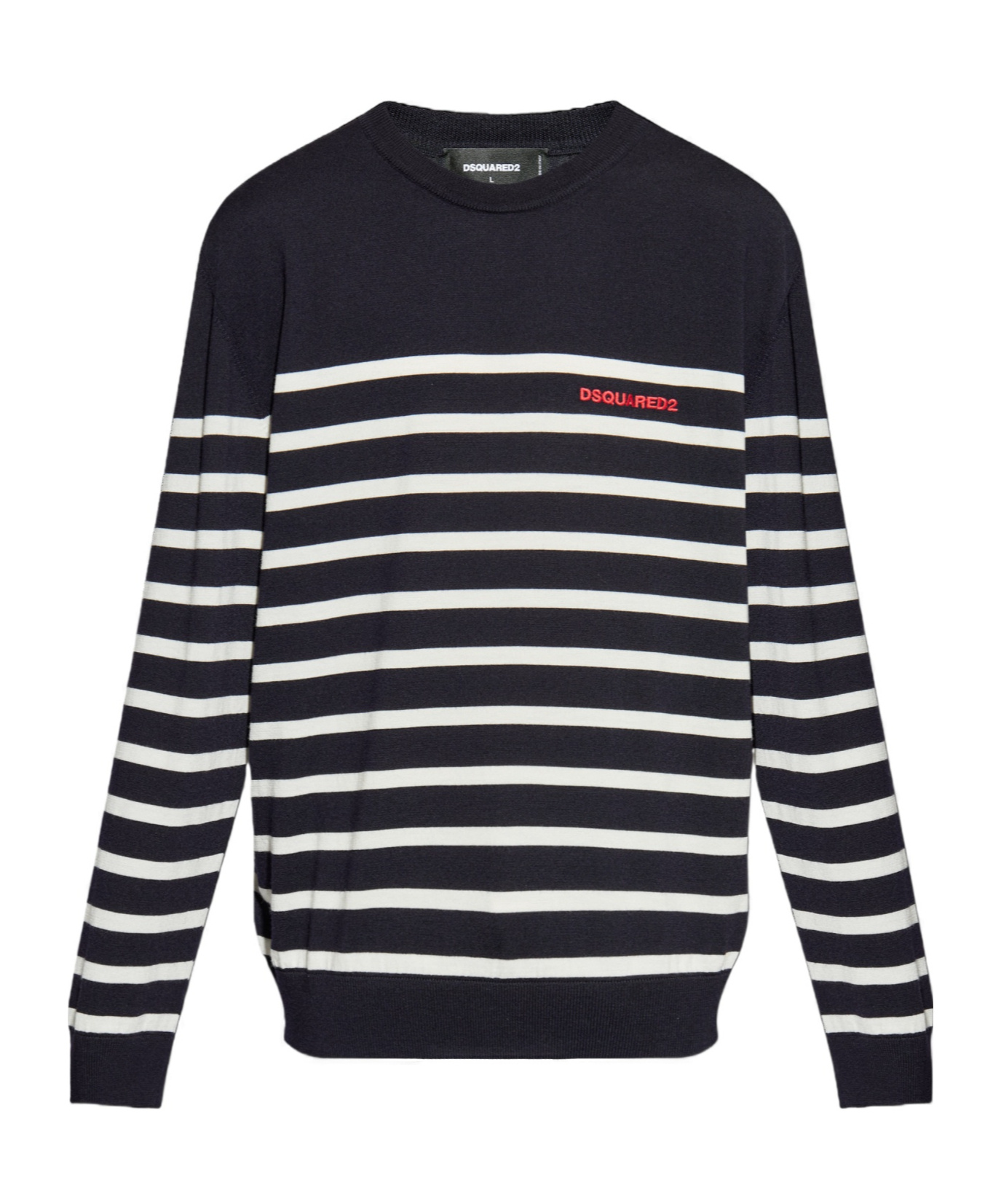 Dsquared2 Logo-detail Striped Sweater In Gray