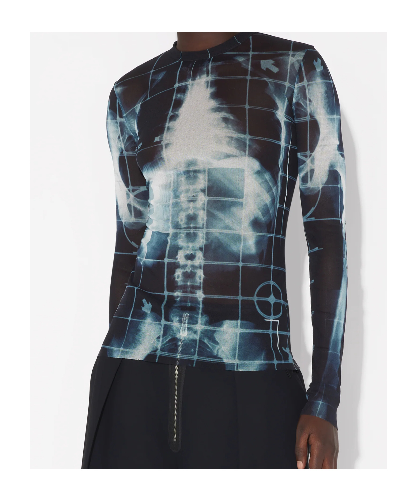 Shop Jean Paul Gaultier Squeletor Top In Black
