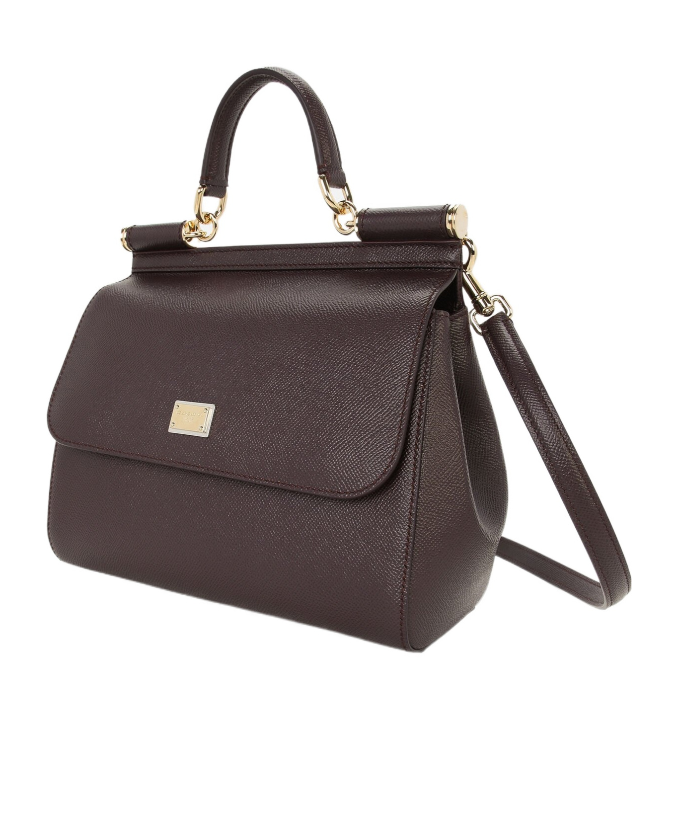 Dolce & Gabbana Women Sicily Large Leather Handbag In Brown
