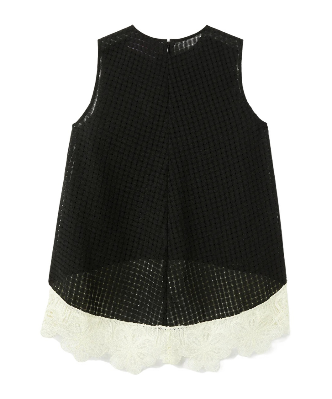 La Doublej La Scala Lace-hem Sleeveless Top In Black