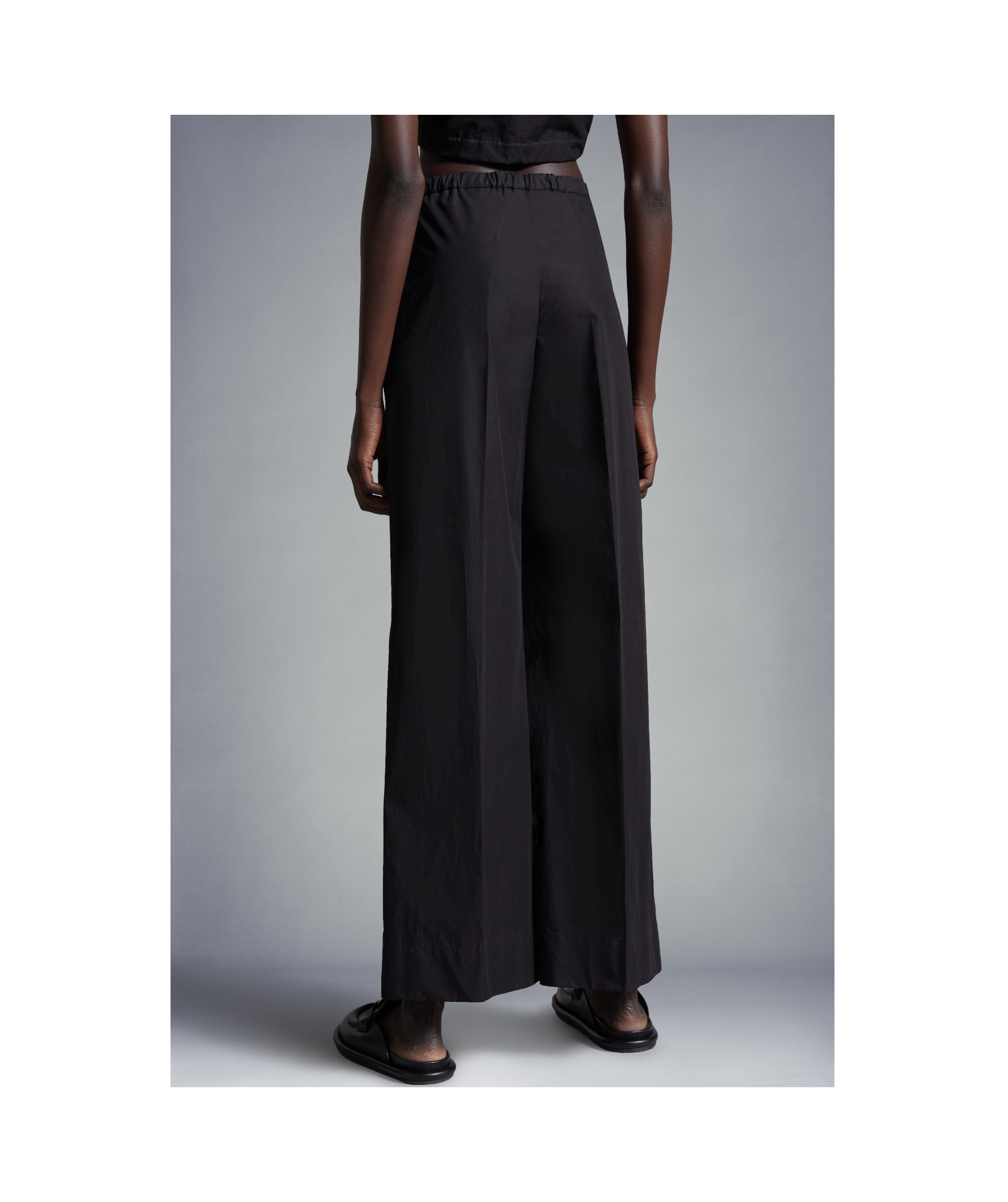 Moncler Cotton Palazzo Pants In Black