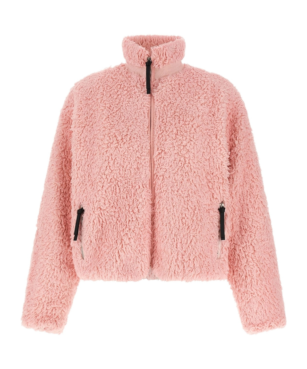Jil Sander Teddy-effect Zip-front Jacket In Pink