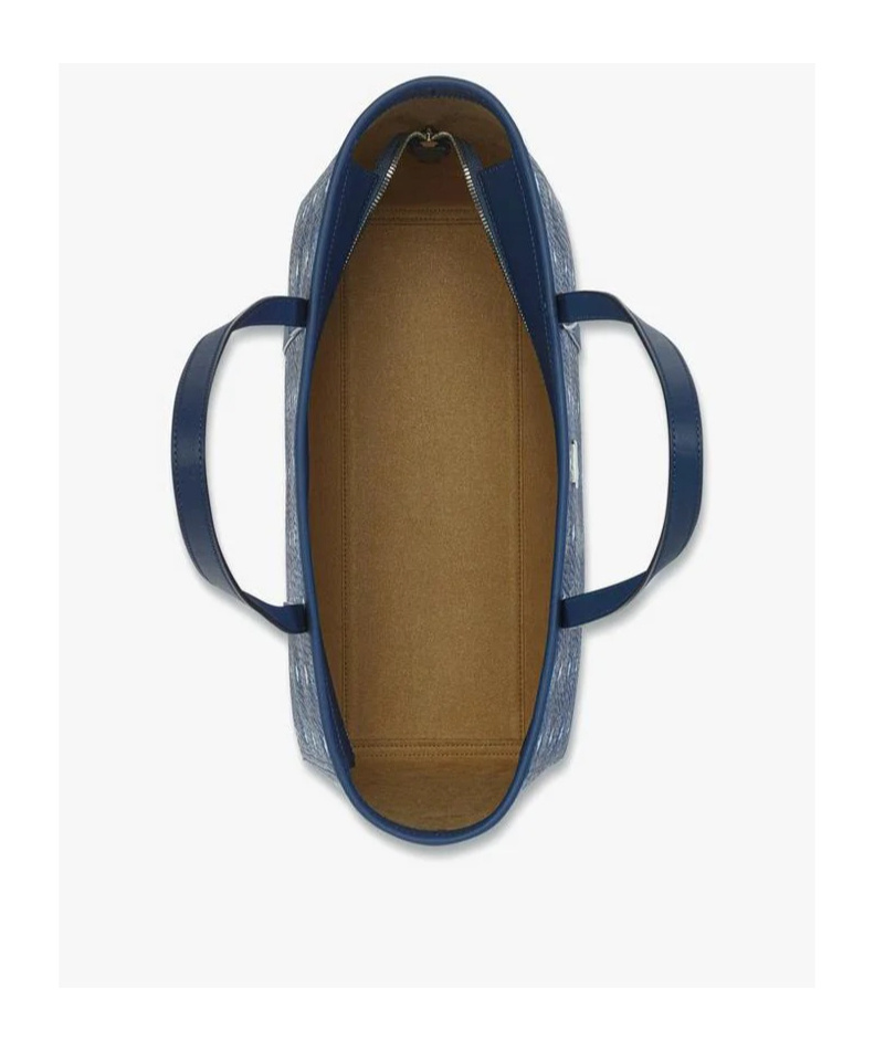 Mcm Toni Visetos Monogram Canvas Top-zip Tote Bag In Blue