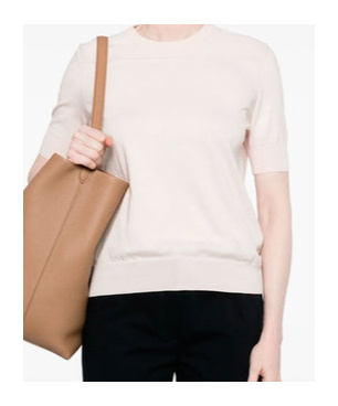 Jil Sander Fein Gestricktes T-shirt In White
