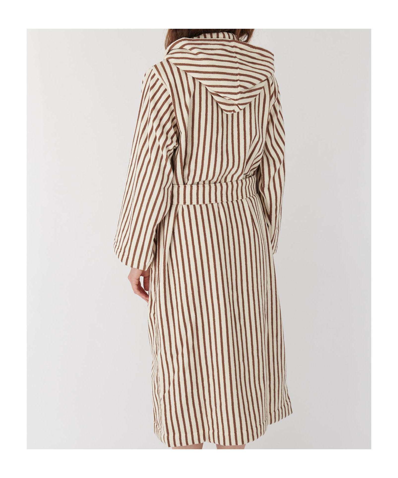 Tekla Striped Hooded Bathrobe In Multi