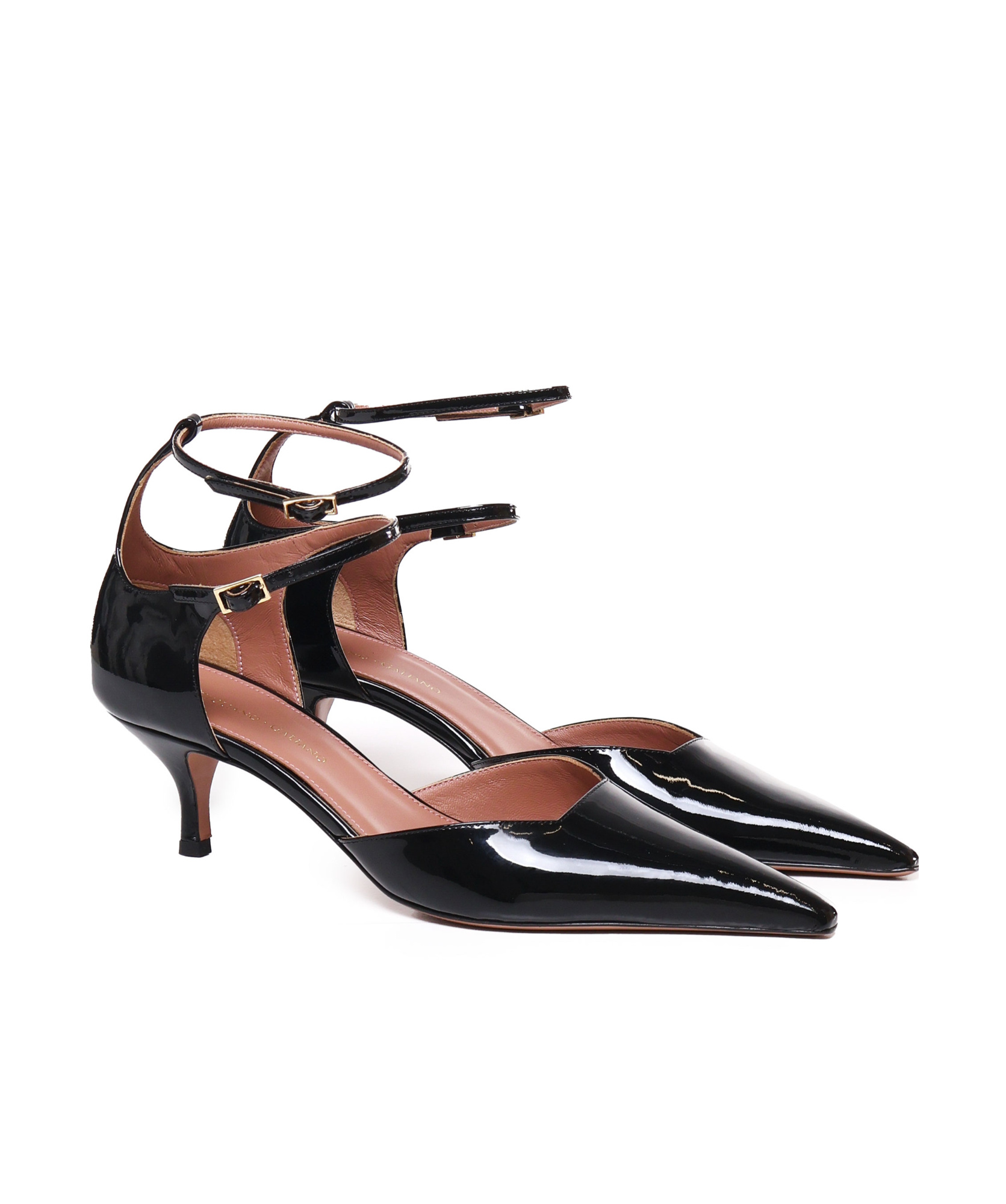 Giuliano Galiano 30mm Double-strap Pointed Pumps In Black