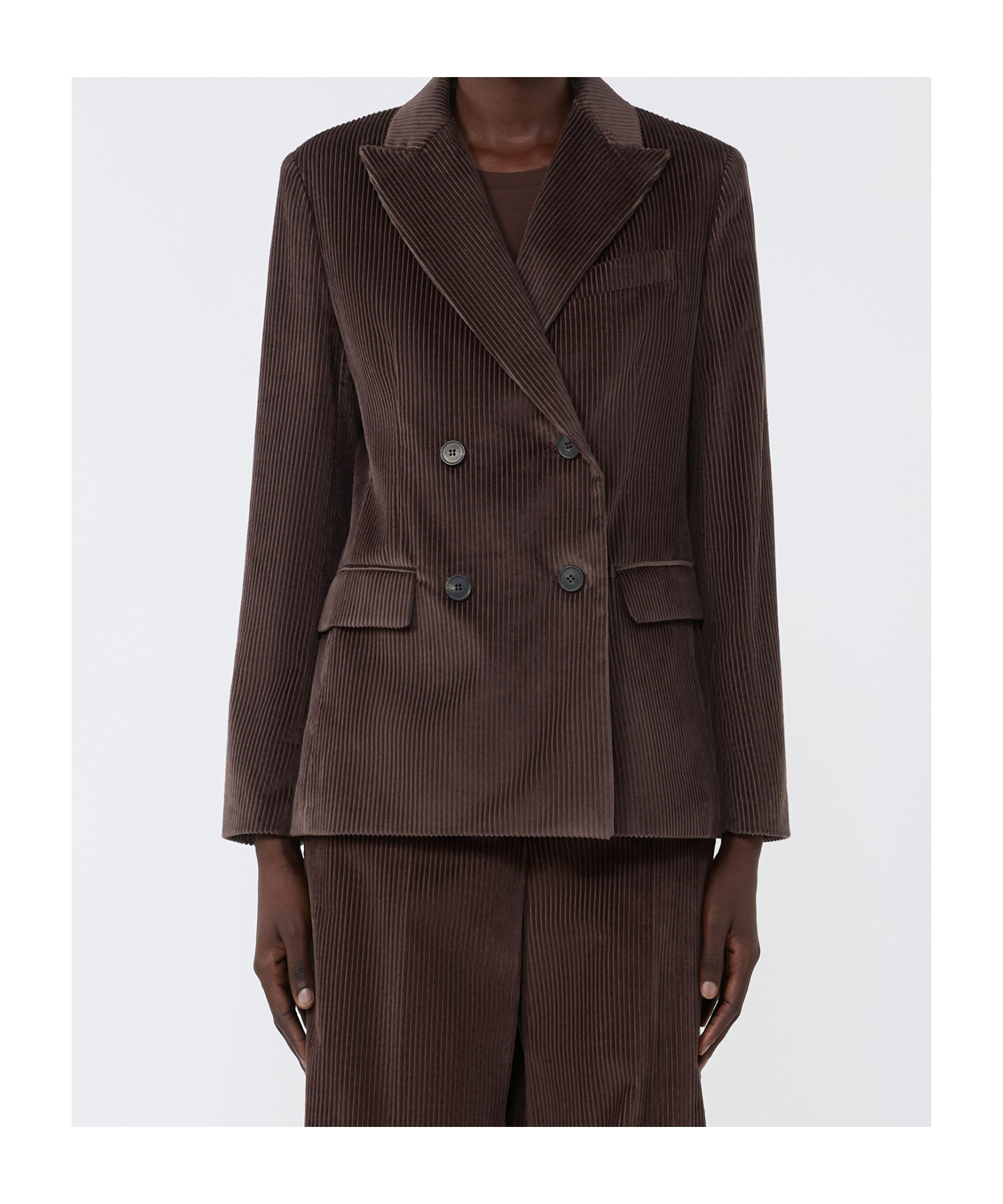Weekend Max Mara Double-breasted Velvet Blazer In Brown