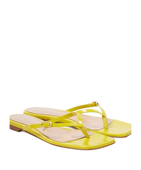 Gianvito Rossi Patent Leather Flip-flops In Yellow
