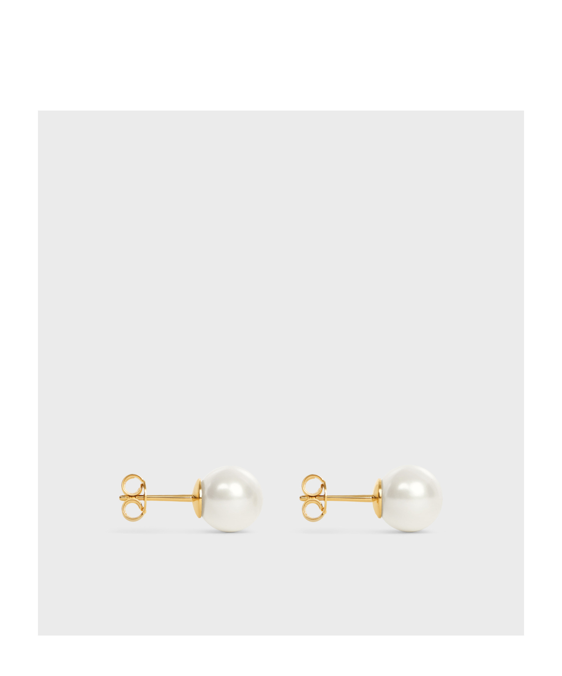 Celine Logo Earrings In White