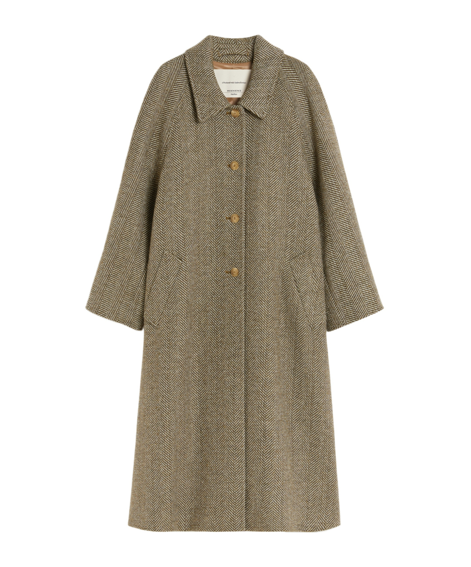 Weekend Max Mara Single-breasted Wool Coat In Brown