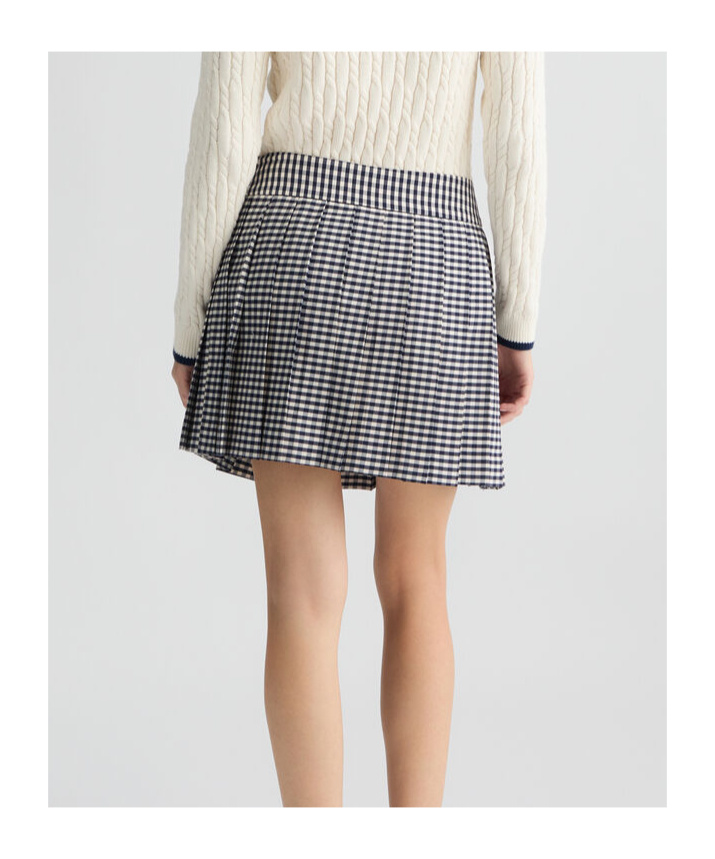Liu •jo Liu Jo Check Pattern Pleated Miniskirt With Belt Loops In Gray