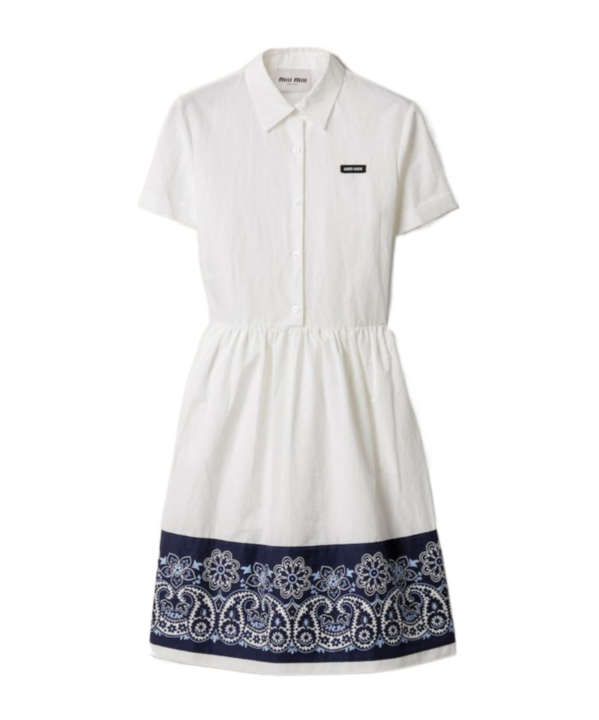 Miu Miu Bandana-print Poplin Midi Dress