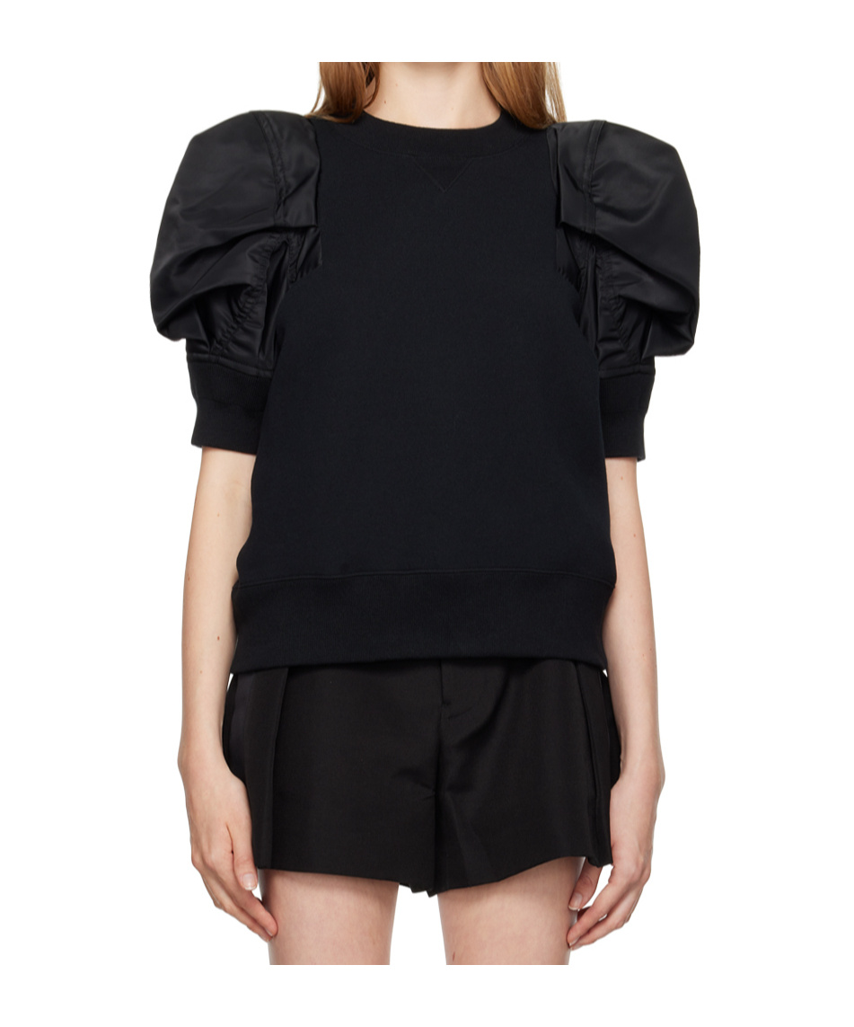 Sacai Black Paneled Sweatshirt In Black