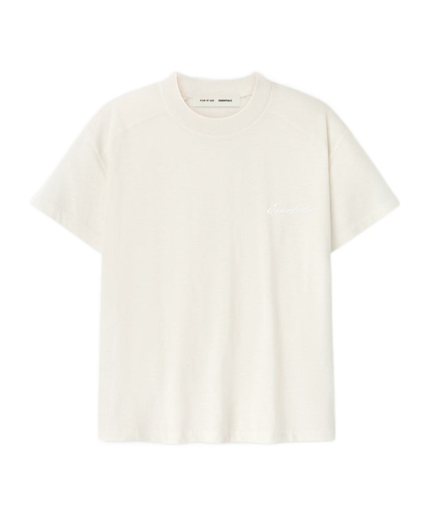 Essentials Fear Of God  Logo Embroidered Crewneck T-shirt In White