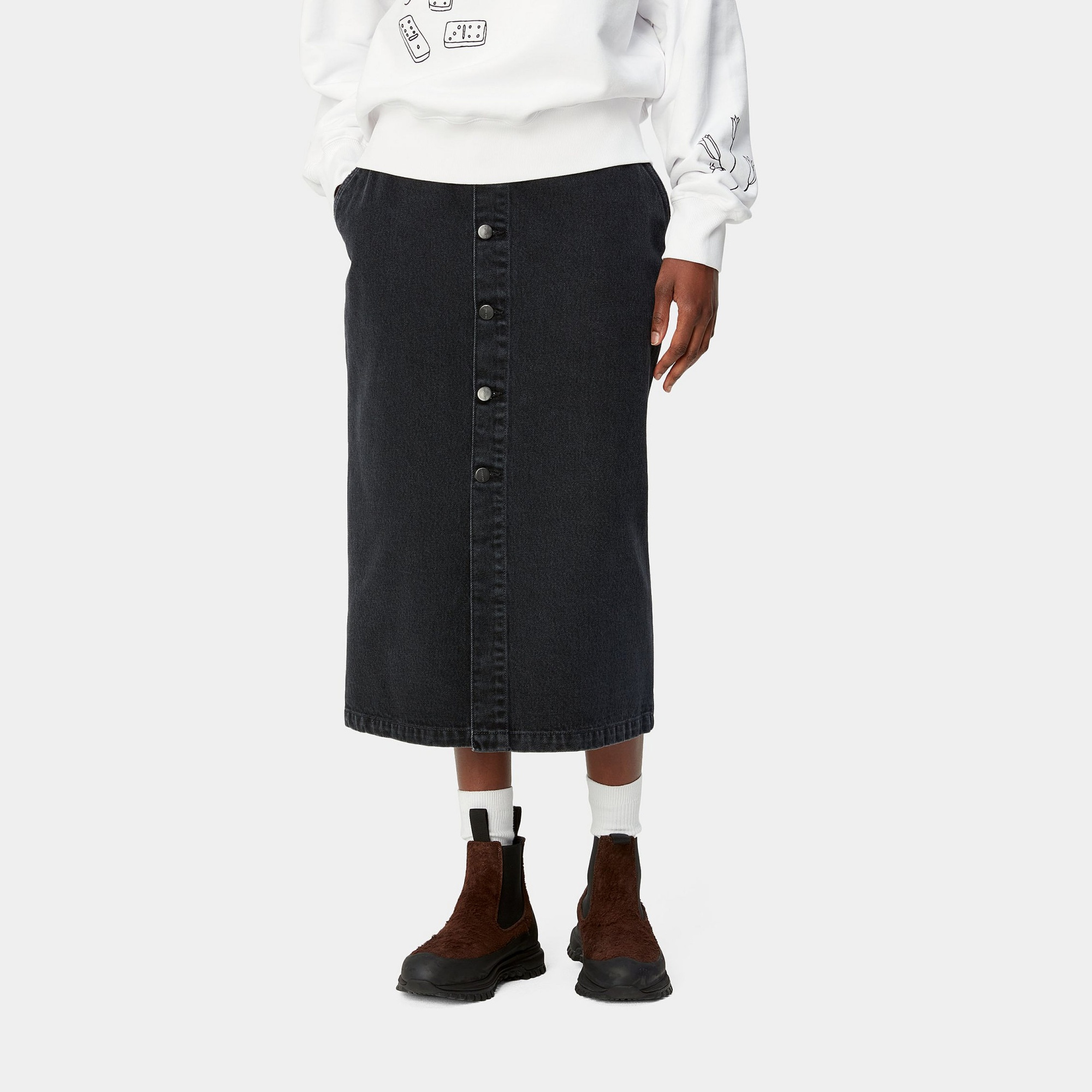 Carhartt Colby Denim Skirt In Black