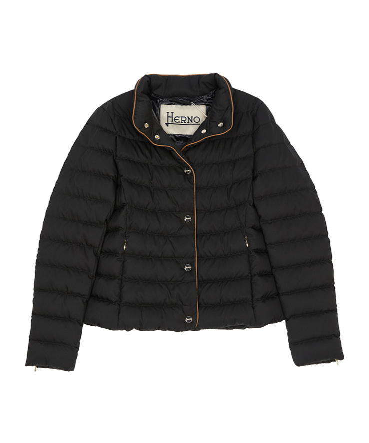 Herno Long-sleeved Down Jacket In Black