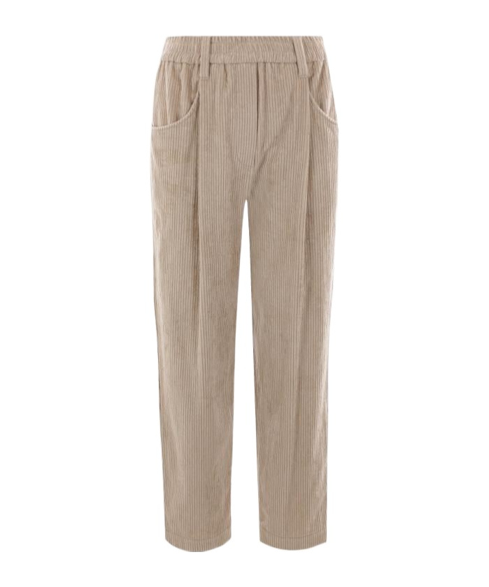 Brunello Cucinelli Straight-leg Corduroy Trousers In Nude
