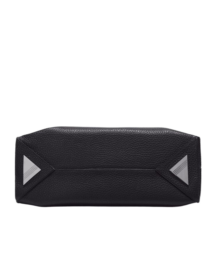 Attico La Passeggiata Medium Leather Shoulder Bag In Black
