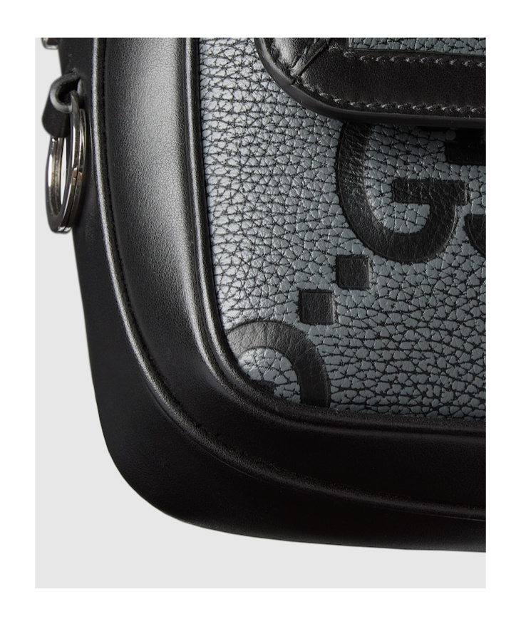 Shop Gucci Small Jumbo Gg Crossbody Bag In Black