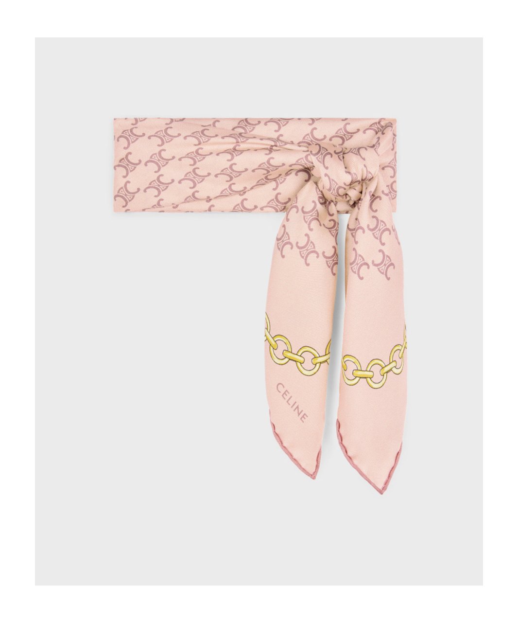 Celine Pattern Silk Scarf In Nude