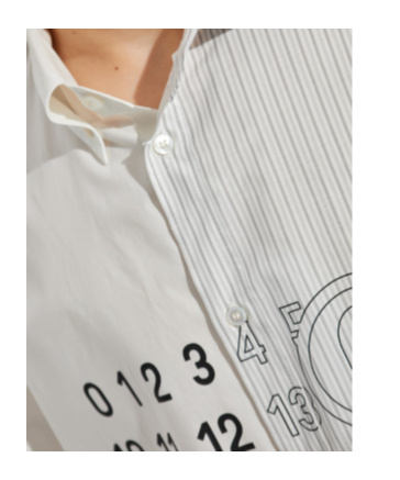 Mm6 Maison Margiela Split Design Button-down Collar Shirt In White