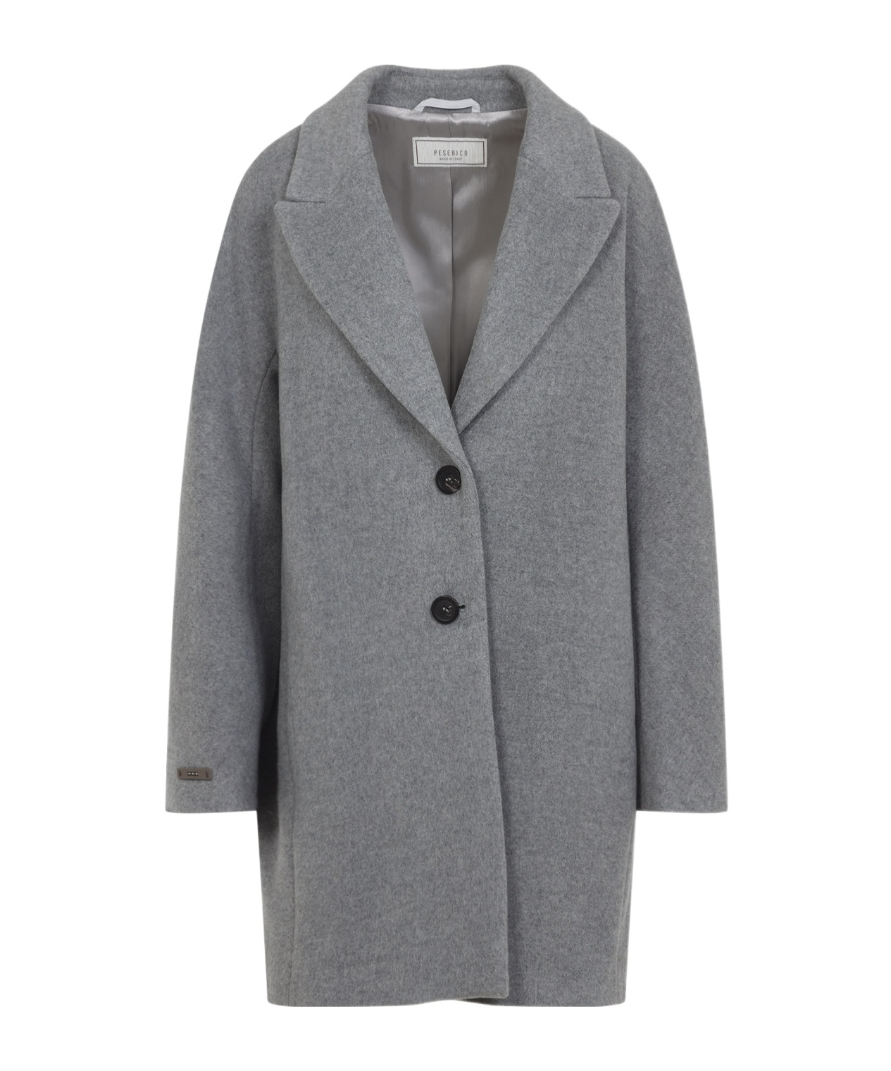 Peserico Cocoon Wool Cashmere Coat In Gray