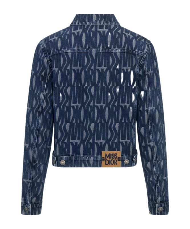 Dior Button Long-sleeved Denim Coat In Blue