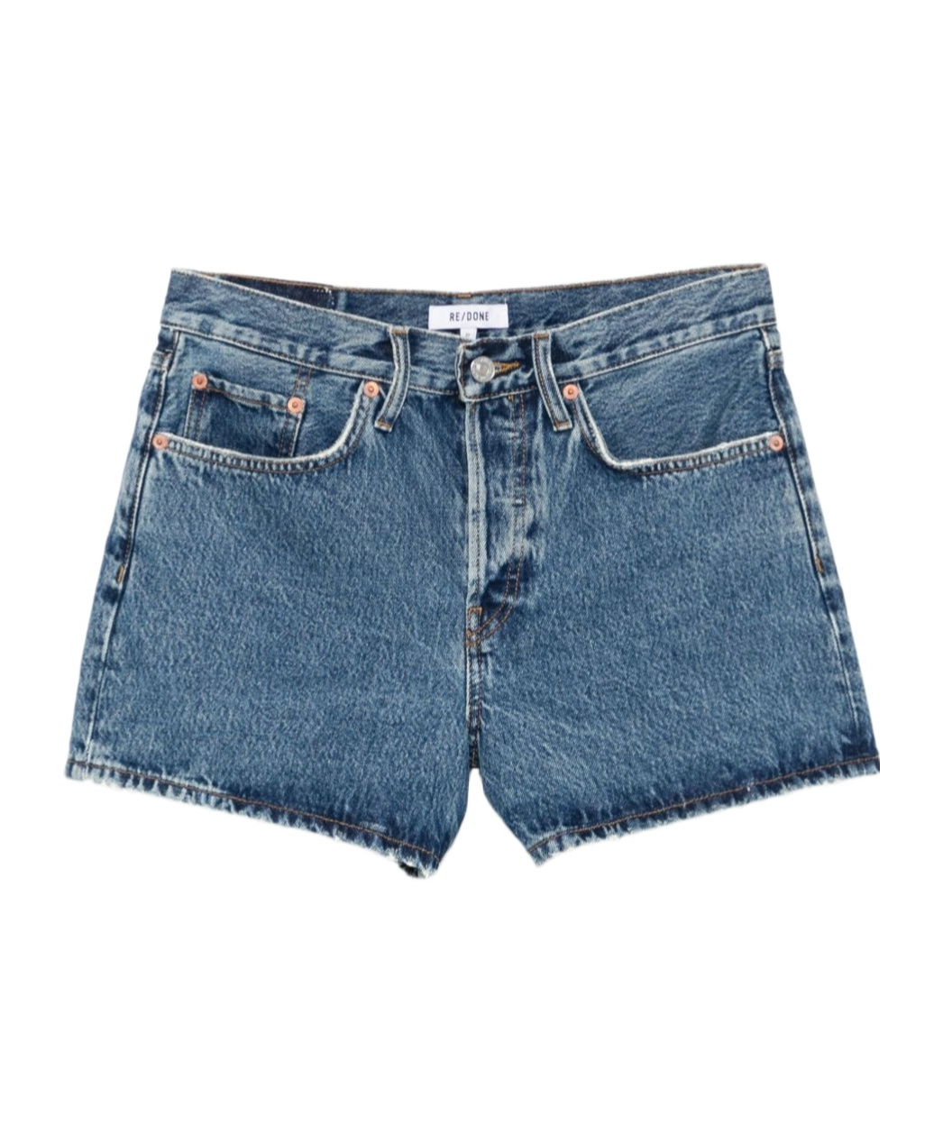 Re/done Patch Denim Shorts In Blue