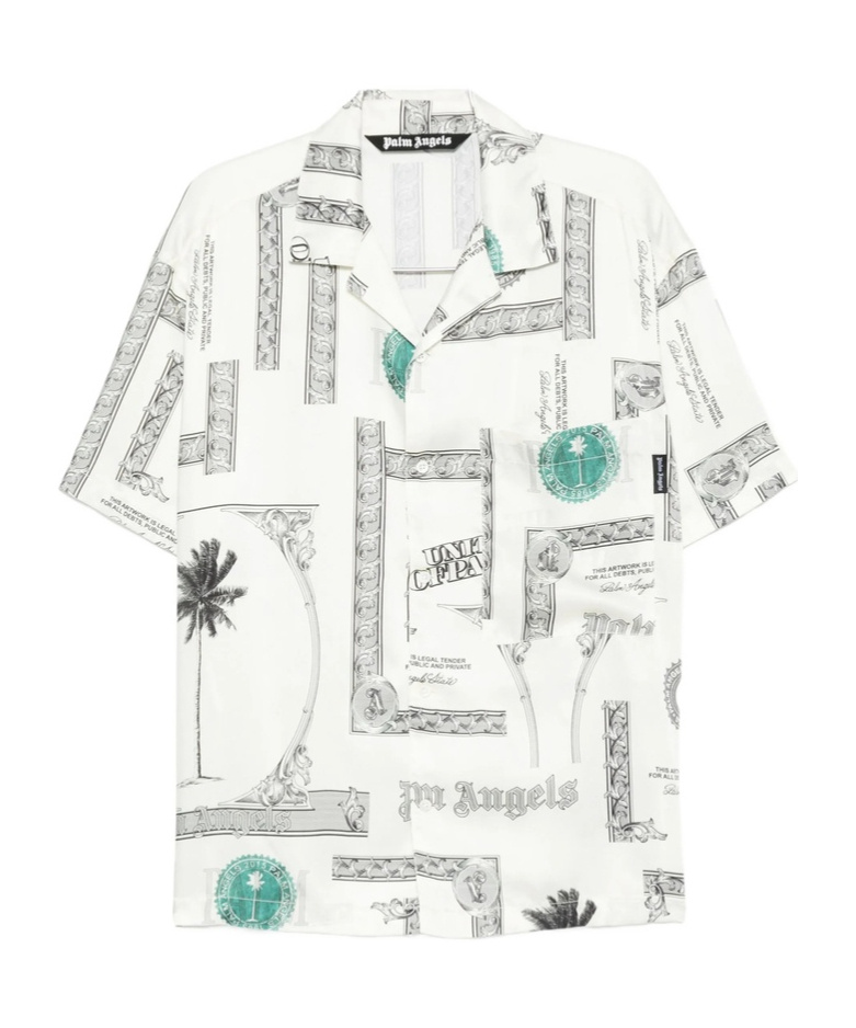 Palm Angels Graphic-print Shirt In White