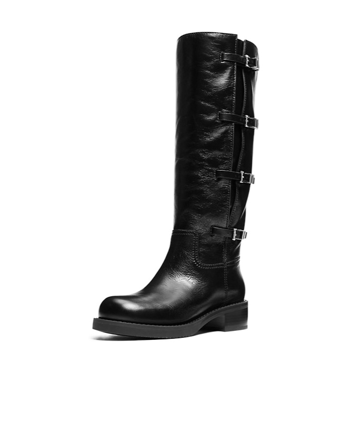 Michael Kors Darrington Crackled Leather Boot In Black