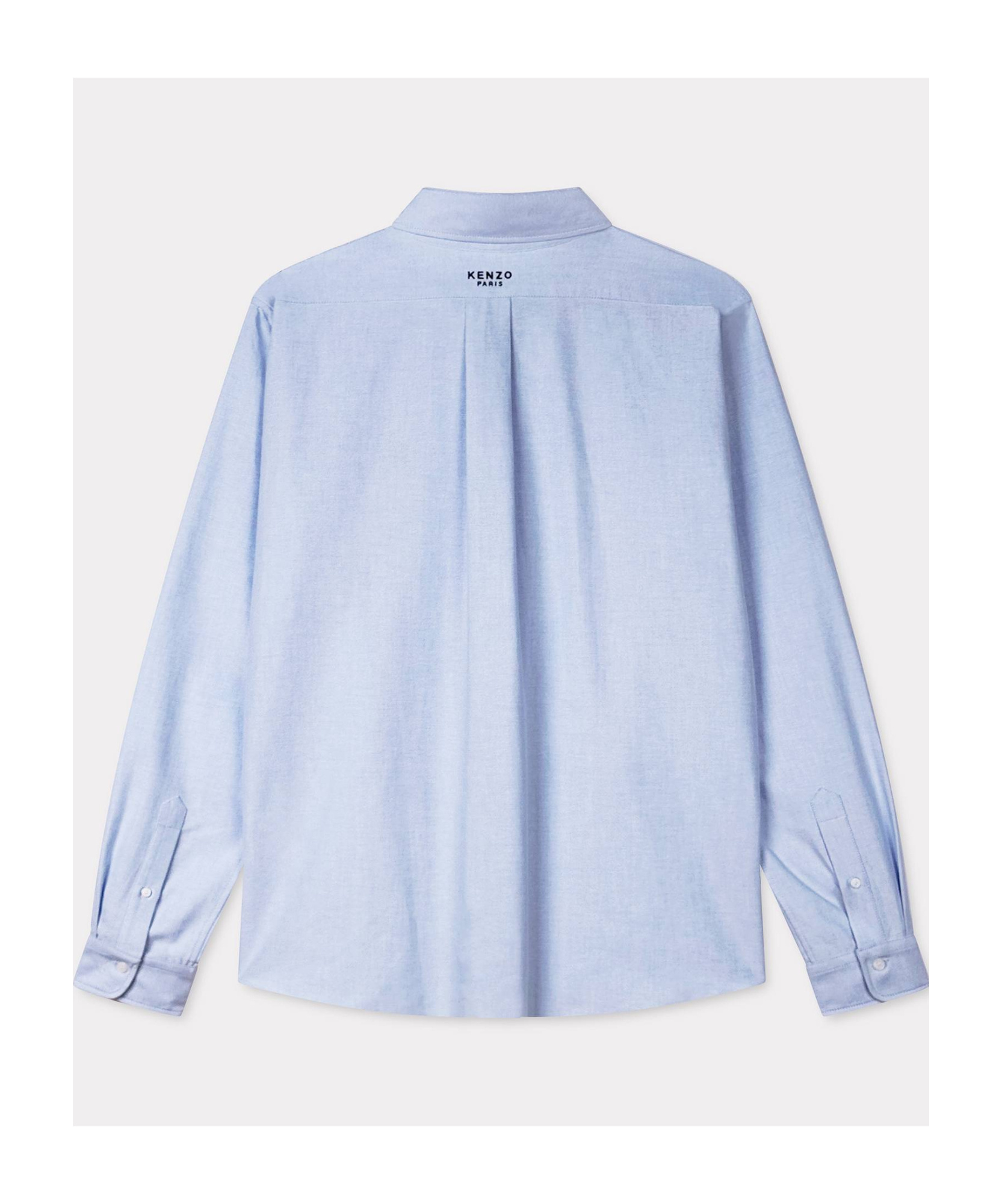 Kenzo Collared Shirt With Long Sleeves And Buttoned Cuffs In Blue