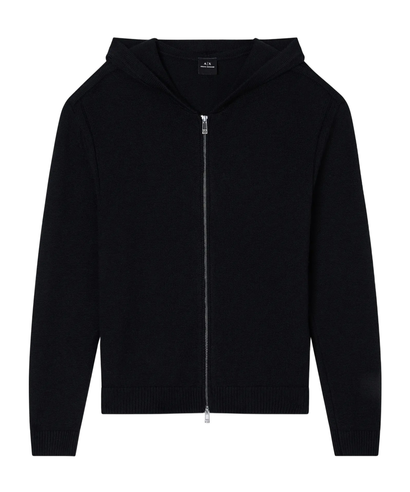 Armani Exchange Zipper Knitted Cardigan In Black