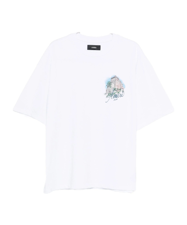 Amiri Graphic-print Drawstring T-shirt In White
