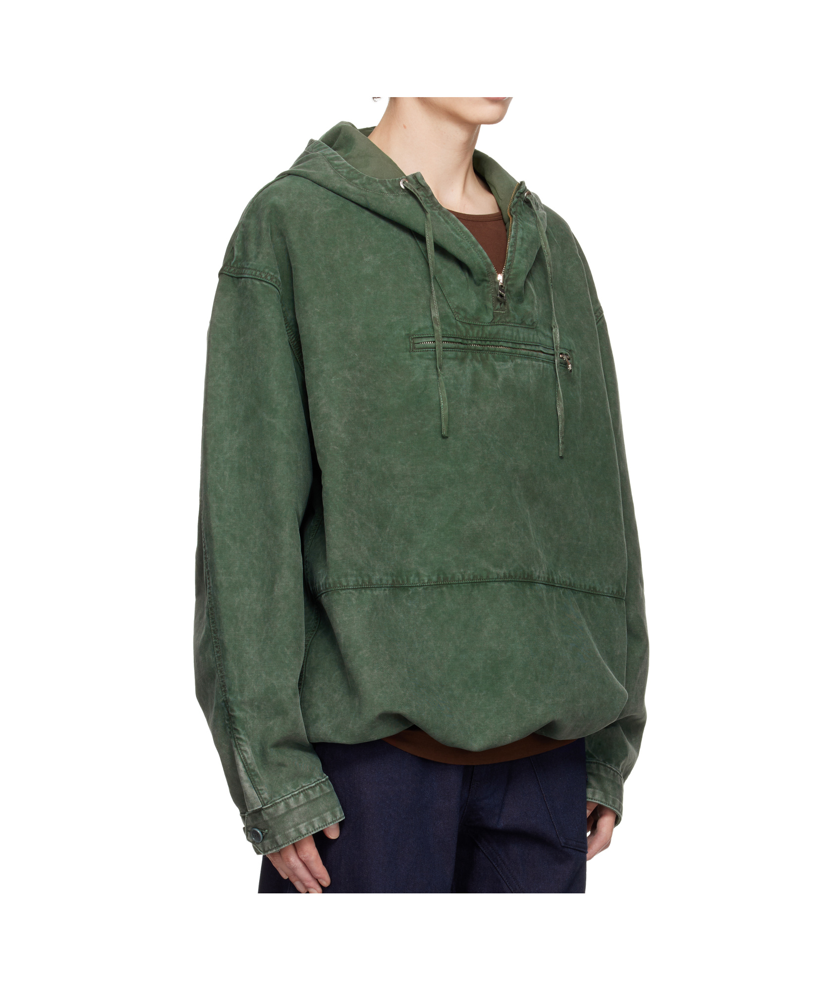 Jw Anderson Drawstring Hooded Jacket In Green