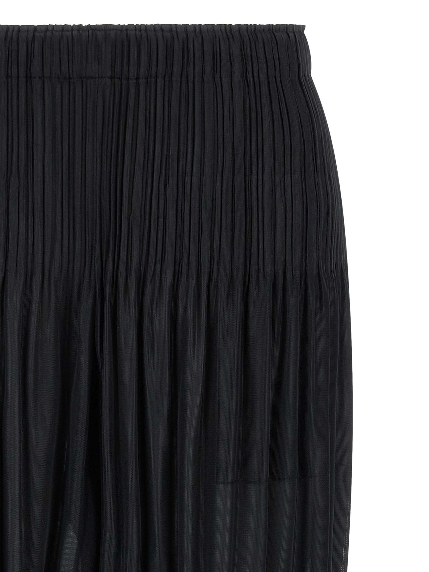 Issey Miyake Trousers Elastic Waistband Ribbed Cuffs In Black