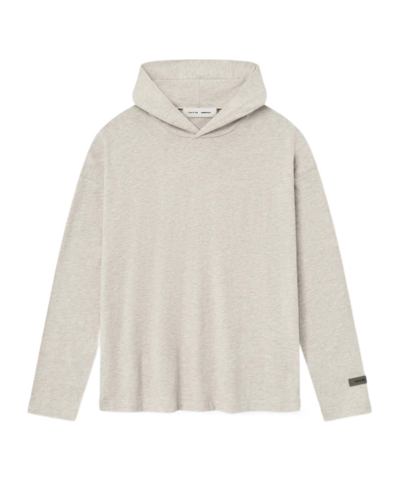 Essentials Long-sleeved Hooded Sweatshirt In White