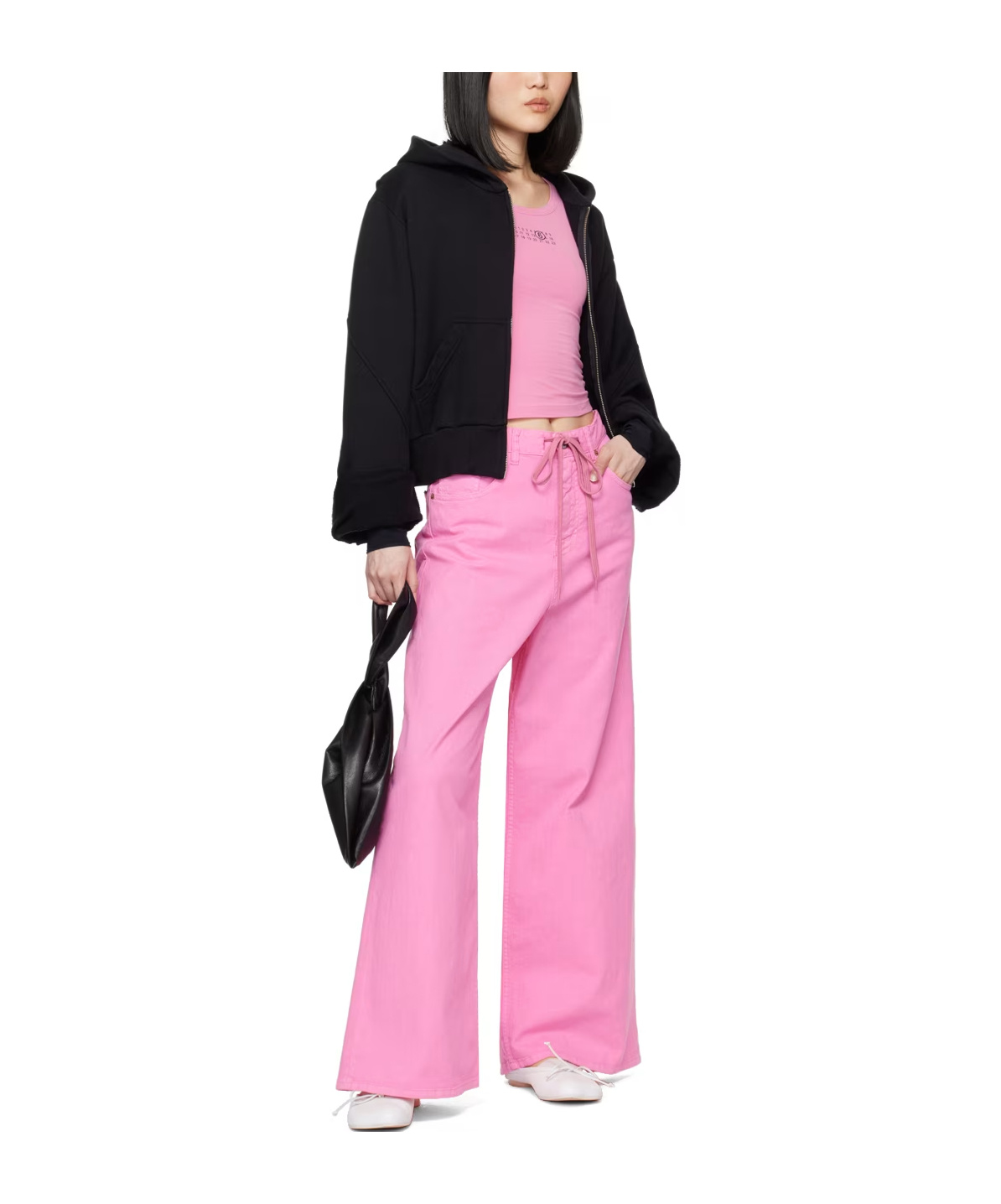 Mm6 Maison Margiela Pink Drawstring Jeans In Pink