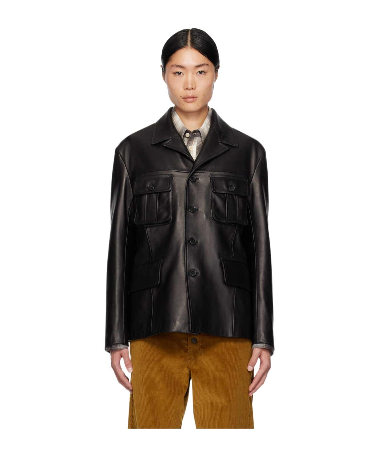 PAUL SMITH PAUL SMITH X COMMISSION LAPEL LEATHER JACKET