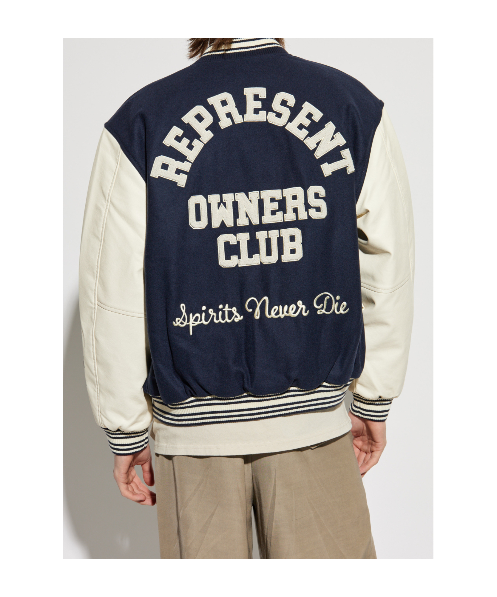 Represent Owners Club Varsity Jacket In Black