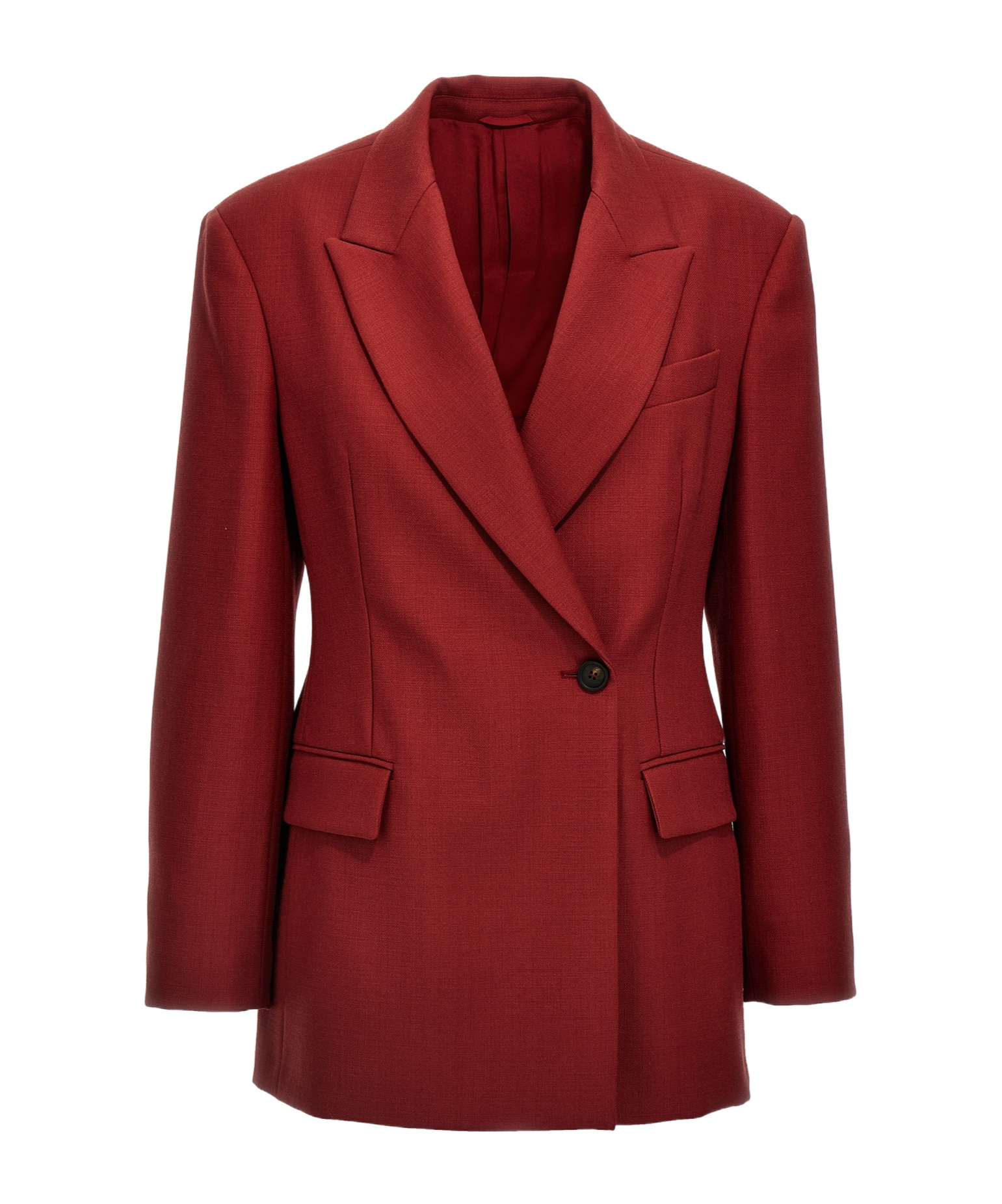 Shop Brunello Cucinelli Wool Blazer In Red