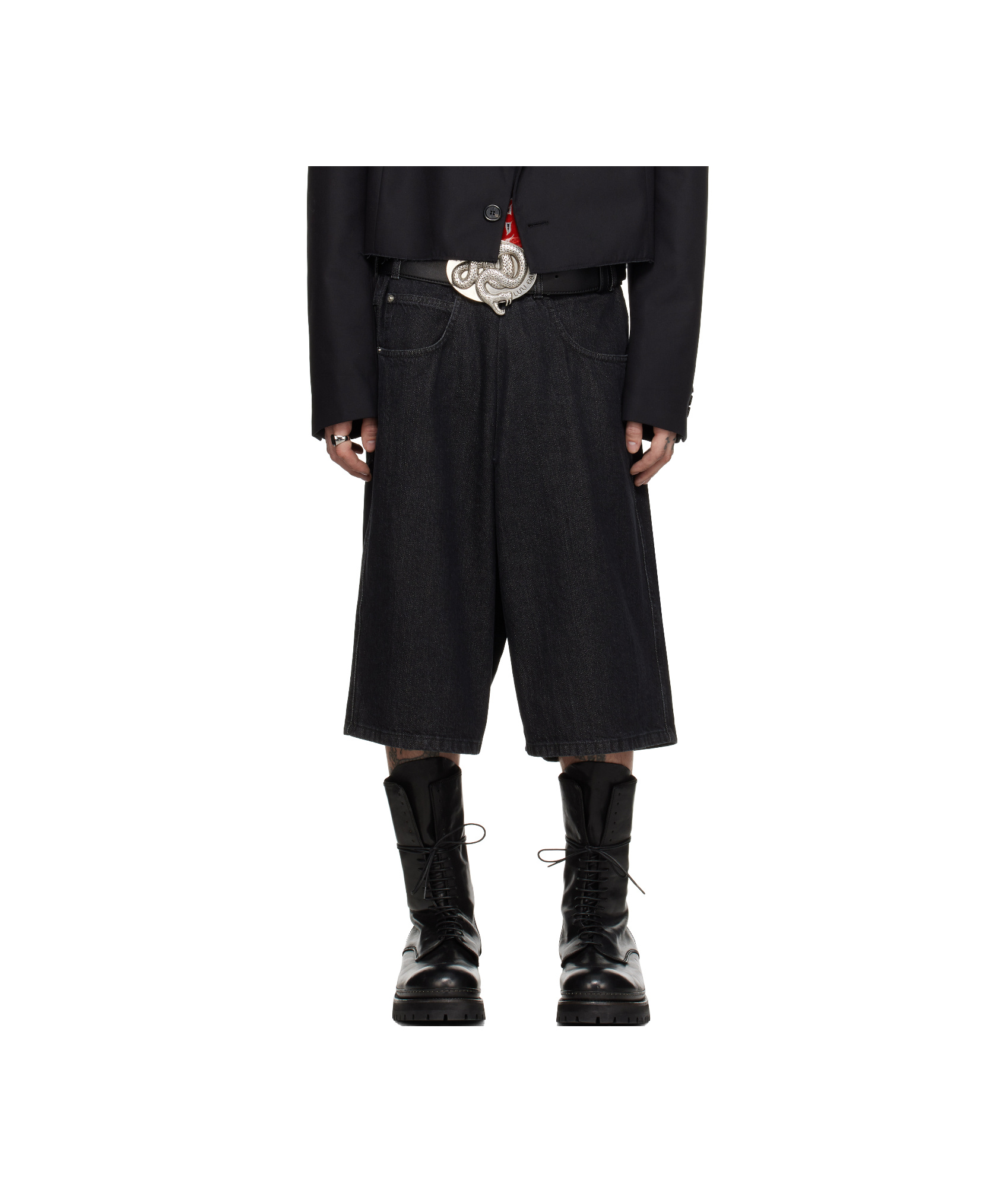 Lu'u Dan Black Kriss Kross Denim Shorts In Black